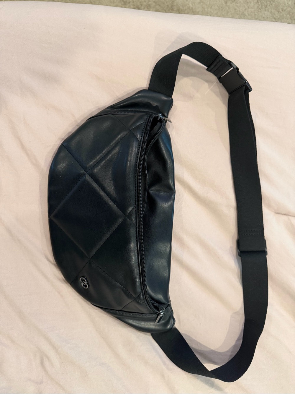 Black Quilted Leather Sling Bag